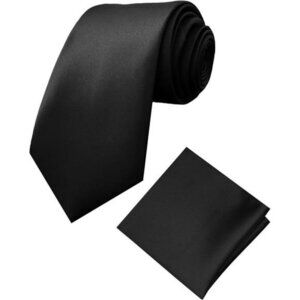 Mens Solid Color Formal Ties and Pocket Square Sets Mens Ties Neckties Polyester